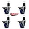 Service Caster 3.5'' Blue Poly Swivel 1-3/4'' Expanding Stem Caster Set with Brake, 4PK SCC-EX20S3514-PPUB-BLUE-PLB-134-4 - alternate 3